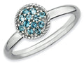 Stackable Expressions Sterling Silver Blue Topaz Rhodium Stackable Ring
