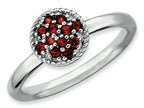 Stackable Expressions Sterling Silver Garnet Rhodium Stackable Ring