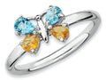 Stackable Expressions Sterling Silver BT and CI Butterfly Stackable Ring