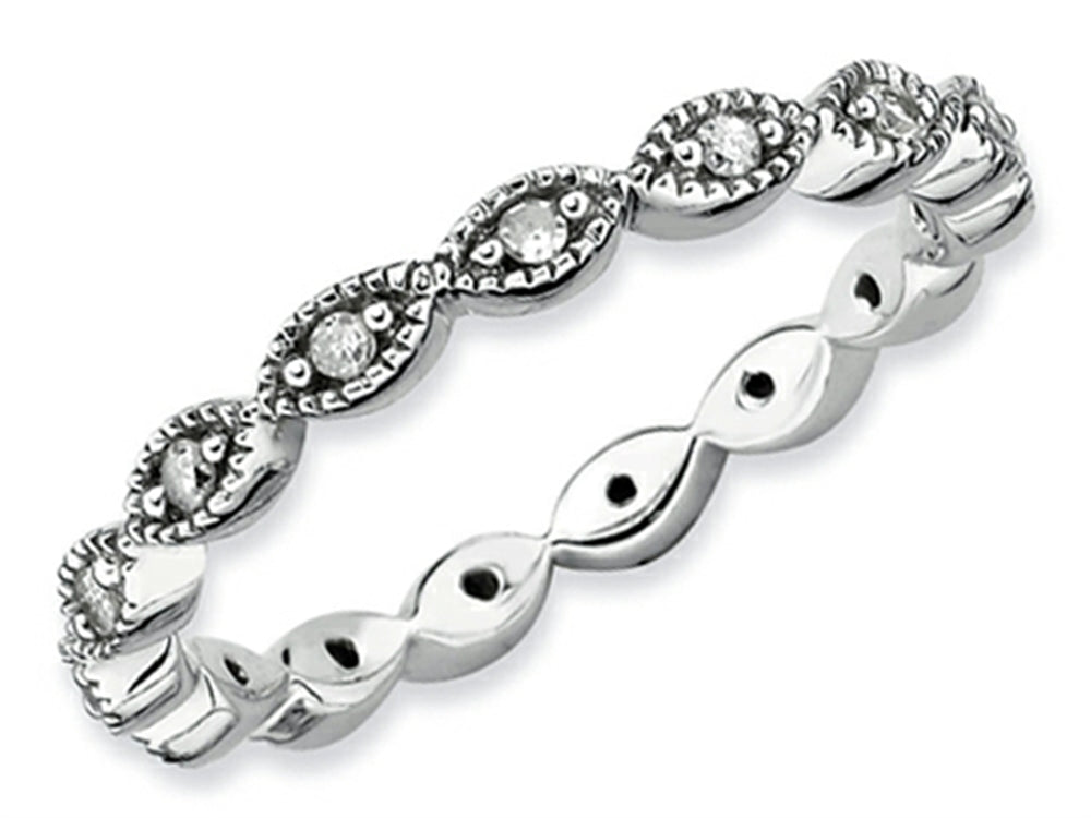 Stackable Expressions Sterling Silver Diamond Stackable Ring
