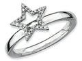 Stackable Expressions Sterling Silver Star Rough Diamond Stackable Ring