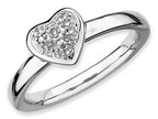 Stackable Expressions Sterling Silver Heart Rough Diamond Stackable Ring