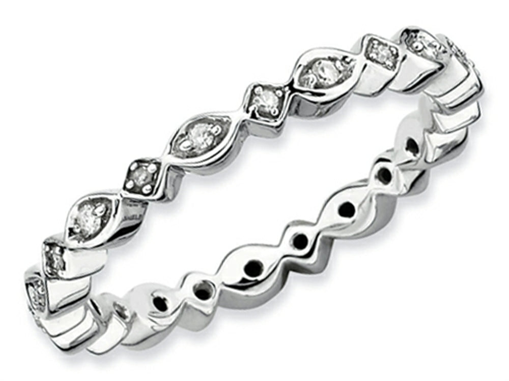 Stackable Expressions Sterling Silver Rough Diamond Stackable Ring