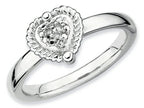 Stackable Expressions Sterling Silver Heart Rough Diamond Stackable Ring