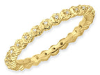 Stackable Expressions Sterling Silver Diamond Gold Plated Stackable Ring