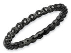 Stackable Expressions Sterling Silver Diamond Black-plated Stackable Ring