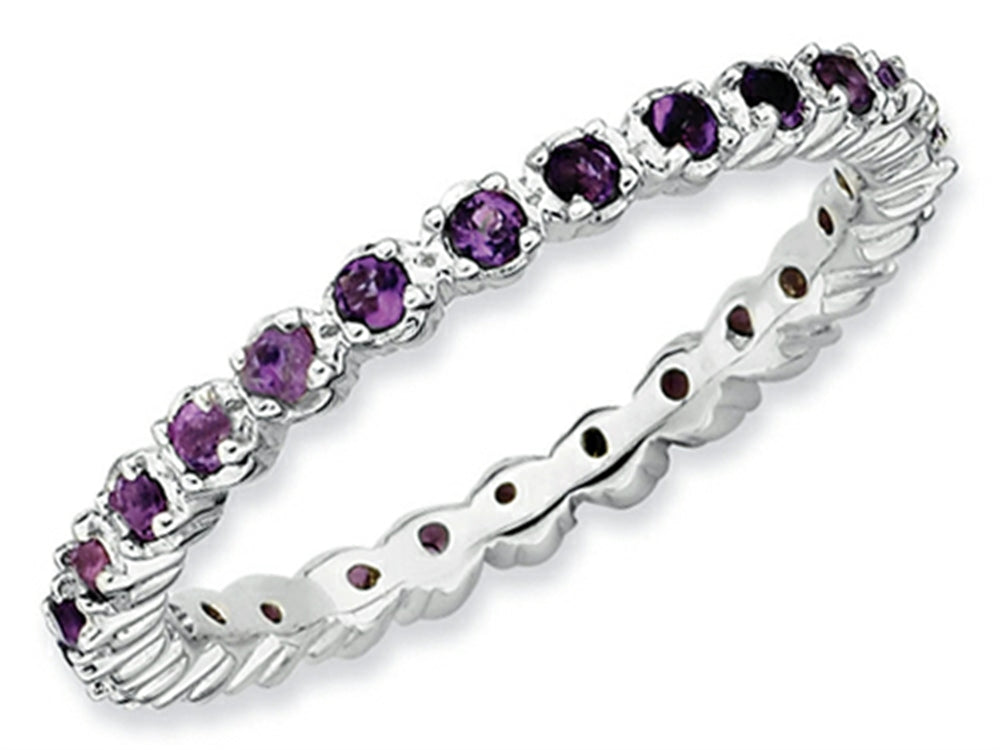Stackable Expressions Sterling Silver Amethyst Stackable Ring