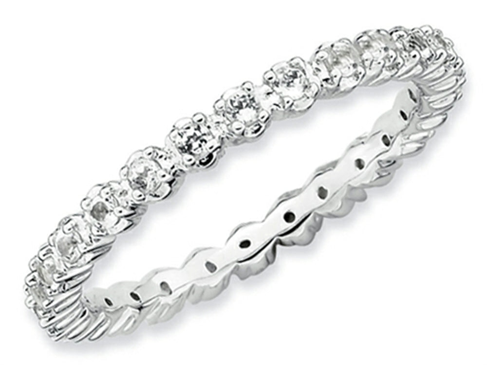 Stackable Expressions Sterling Silver White Topaz Stackable Ring