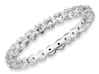 Stackable Expressions Sterling Silver White Topaz Stackable Ring