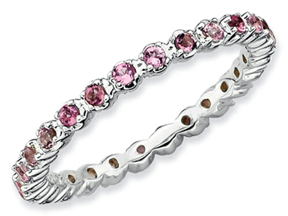Stackable Expressions Sterling Silver Pink Tourmaline Stackable Ring