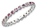 Stackable Expressions Sterling Silver Pink Tourmaline Stackable Ring