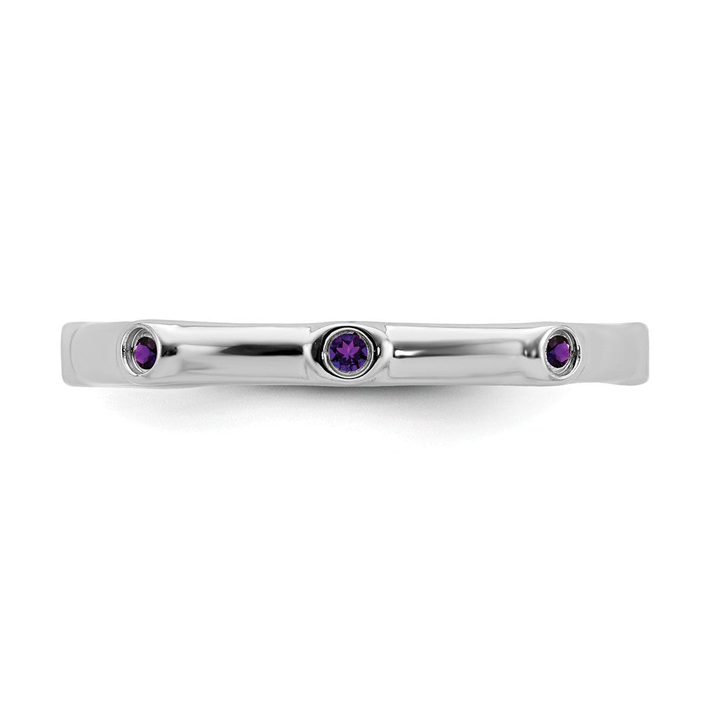 Stackable Expressions Sterling Silver Amethyst Stackable Ring