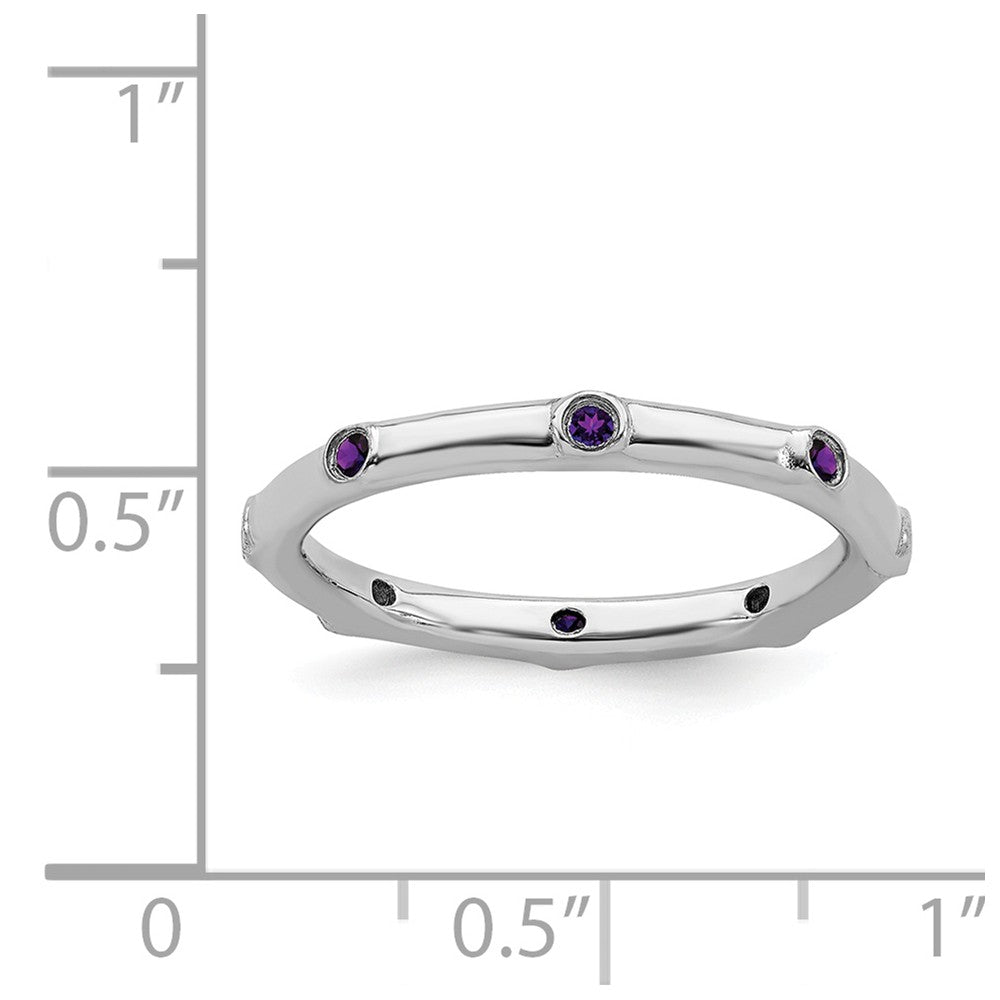 Stackable Expressions Sterling Silver Amethyst Stackable Ring