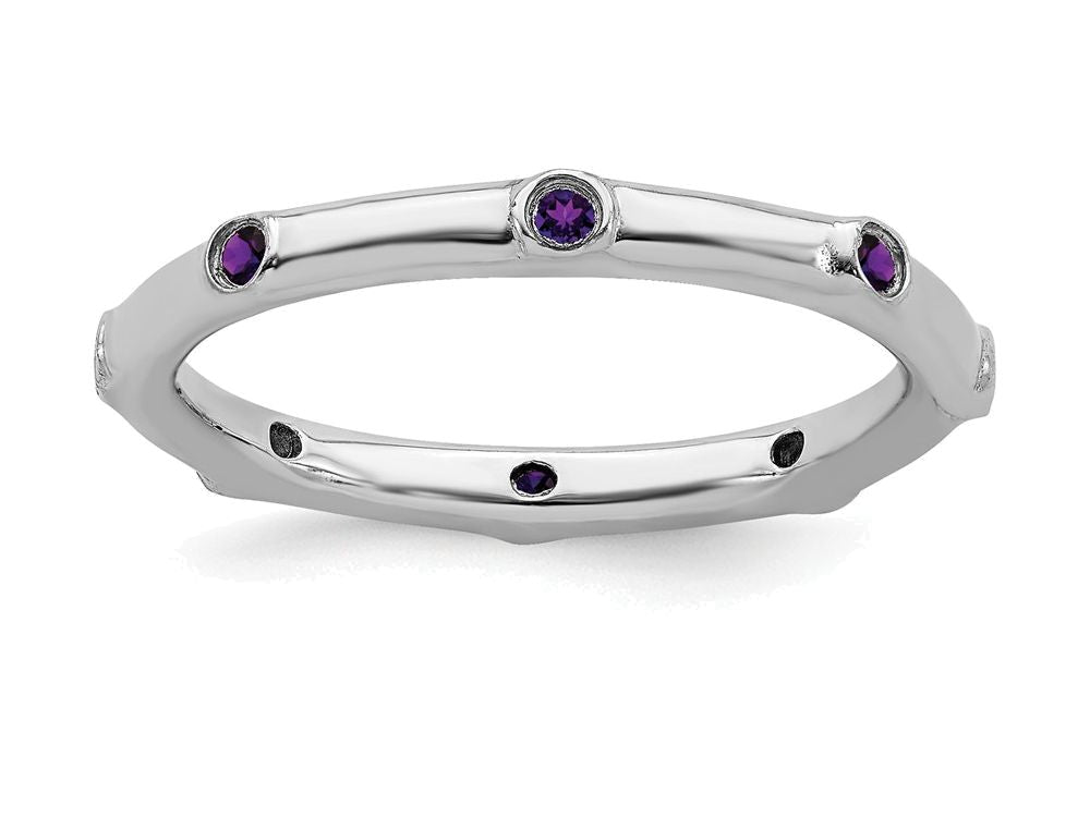 Stackable Expressions Sterling Silver Amethyst Stackable Ring