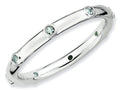 Stackable Expressions Sterling Silver Aquamarine Stackable Ring