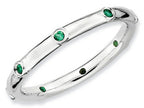 Stackable Expressions Sterling Silver Simulated Emerald Stackable Ring