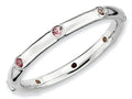 Stackable Expressions Sterling Silver Pink Tourmaline Stackable Ring