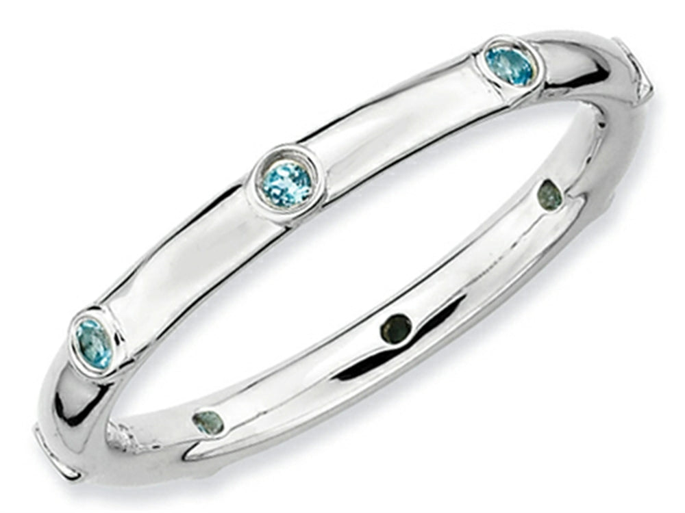 Stackable Expressions Sterling Silver Blue Topaz Stackable Ring