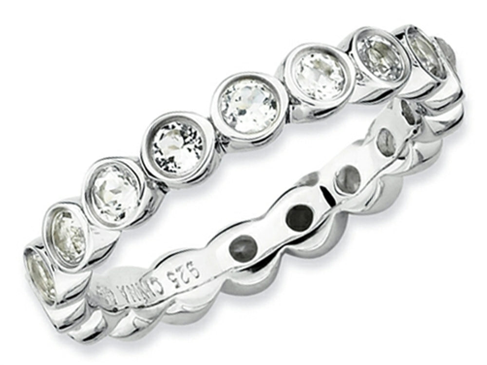 Stackable Expressions Sterling Silver White Topaz Stackable Ring