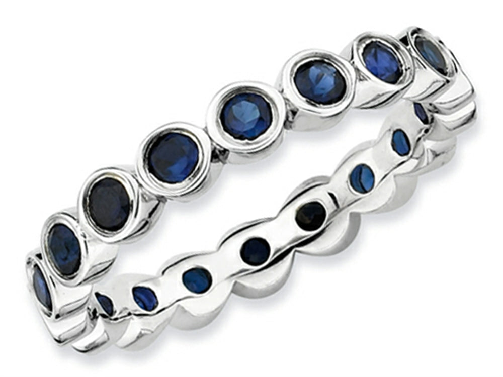 Stackable Expressions Sterling Silver Created Sapphire Stackable Ring