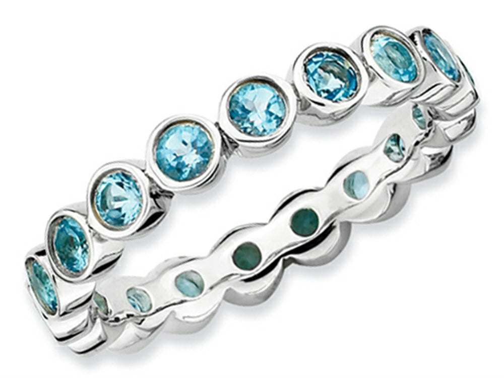 Stackable Expressions Sterling Silver Blue Topaz Stackable Ring