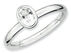 Stackable Expressions Sterling Silver Oval White Topaz Stackable Ring