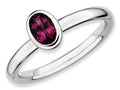 Stackable Expressions Sterling Silver Oval Simulated Rhodolite Garnet Stackable Ring