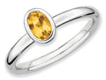 Stackable Expressions Sterling Silver Oval Citrine Stackable Ring