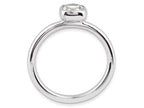 Stackable Expressions Sterling Silver Cushion-Cut White Topaz Stackable Ring