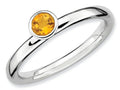 Stackable Expressions Sterling Silver High 4mm Round Citrine Stackable Ring