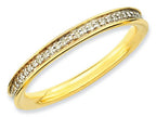 Stackable Expressions Sterling Silver and Diamonds Gold Plated Stackable Ring