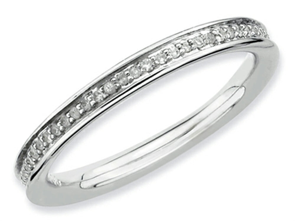 Stackable Expressions Sterling Silver and Diamonds Polished Stackable Ring
