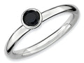 Stackable Expressions Sterling Silver Low 4mm Round Created Blue Sapphire Stackable Ring