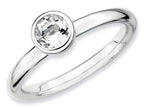Stackable Expressions Sterling Silver Low 5mm Round White Topaz Stackable Ring