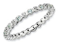 Stackable Expressions Sterling Silver Aquamarine and Diamond Stackable Ring