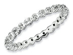 Stackable Expressions Sterling Silver White Topaz and Diamond Stackable Ring