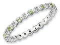 Stackable Expressions Sterling Silver Peridot and Diamond Stackable Ring