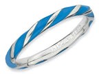 Stackable Expressions Sterling Silver Twisted Blue Enameled 2.4 x 2.0mm Stackable Ring