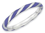 Stackable Expressions Sterling Silver Twisted Purple Enameled 2.4 x 2.0mm Stackable Ring