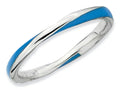 Stackable Expressions Sterling Silver Twisted Blue Enameled 2.5 x 2.25mm Stackable Ring