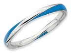Stackable Expressions Sterling Silver Twisted Blue Enameled 2.5 x 2.25mm Stackable Ring
