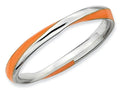 Stackable Expressions Sterling Silver Twisted Orange Enameled 2.5 x 2.25mm Stackable Ring