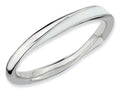 Stackable Expressions Sterling Silver Twisted White Enameled 2.5 x 2.25mm Stackable Ring