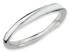 Stackable Expressions Sterling Silver Twisted White Enameled 2.5 x 2.25mm Stackable Ring