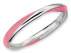 Stackable Expressions Sterling Silver Twisted Pink Enameled 2.5 x 2.25mm Stackable Ring