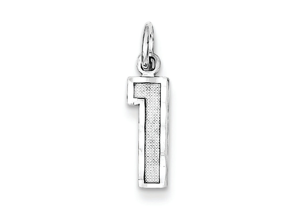 FJC Finejewelers Sterling Silver Small Bright-cut #1 Charm