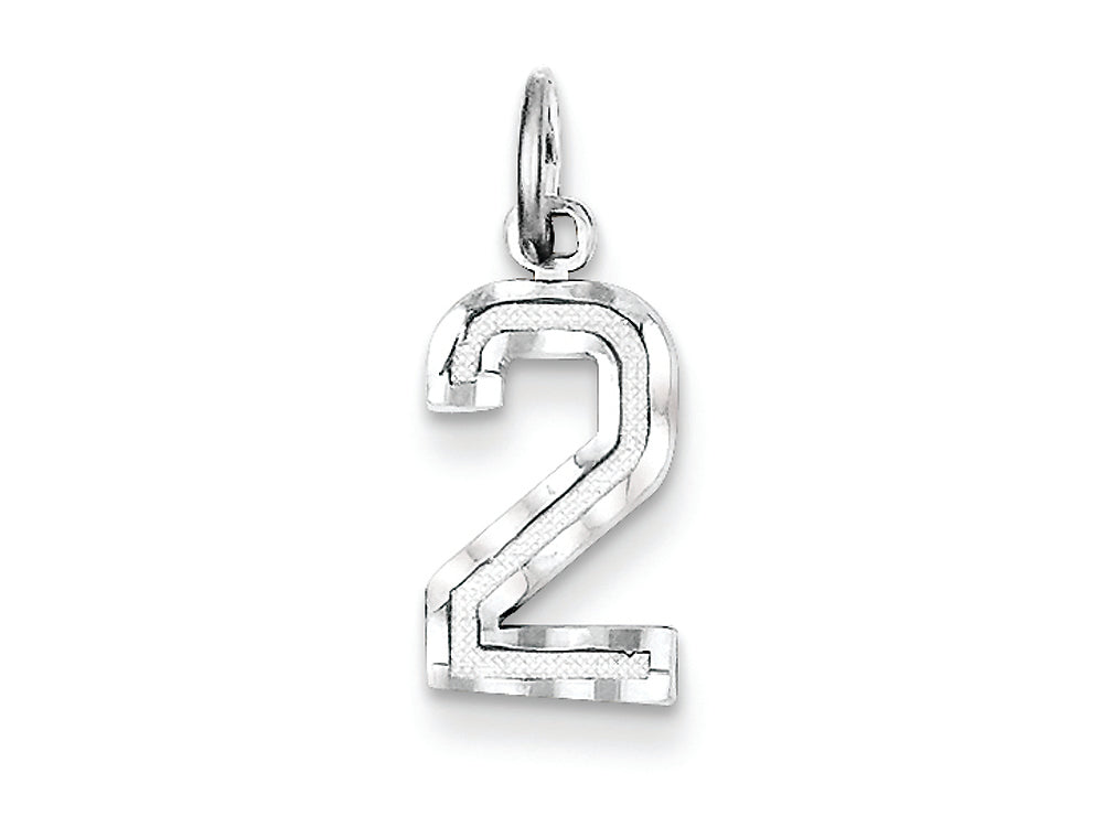 FJC Finejewelers Sterling Silver Small Bright-cut #2 Charm