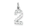 FJC Finejewelers Sterling Silver Small Bright-cut #2 Charm