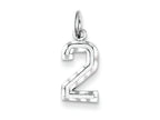 FJC Finejewelers Sterling Silver Small Bright-cut #2 Charm