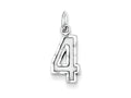 FJC Finejewelers Sterling Silver Small Bright-cut #4 Charm